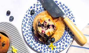 Sourdough Blueberry Yogurt Muffins