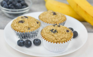 Oat Banana Blueberry Muffins
