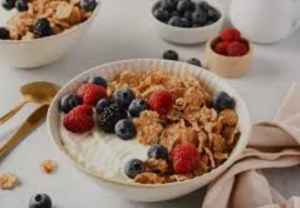 Greek yogurt with fruits and nuts
